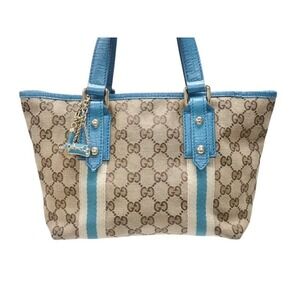 Gucci Handbag Canvas Brown Beige GG Tan Supreme Leather